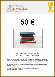Gutschein - Wert € 50 (Offline)