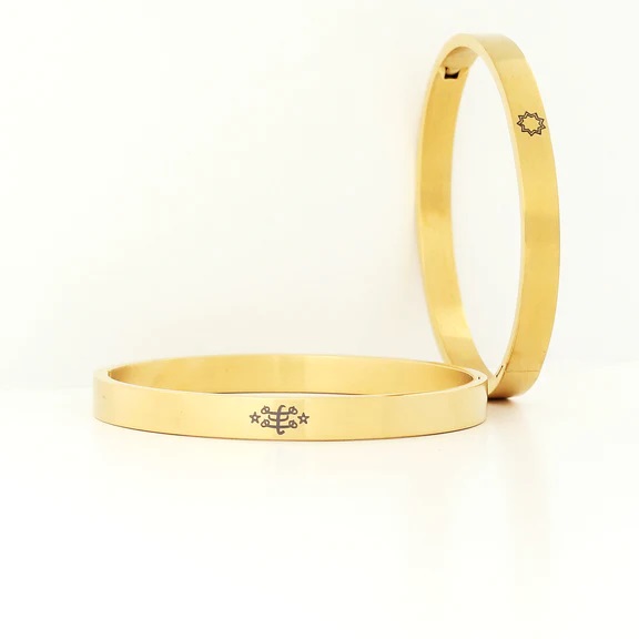 Armreif Edelstahl (Gold) schmal