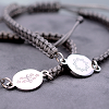 Nylonarmband geknüpft mit Gravur - silber