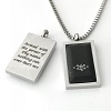 Kette mit Ringstone Symbol und Zitat, silberfarben/schwarz