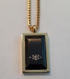 Kette mit Ringstone Symbol und Zitat, goldfarben/schwarz