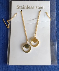 Ohrringe mit zarte Kette Edelstahl (gold)