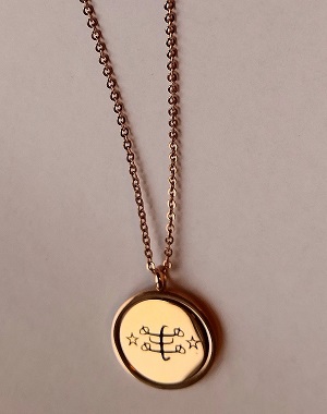 Kette mit großer runder platte - Gravur beidseitig