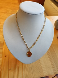 Kette mit beidseitiger Gravur oval