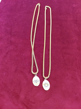 Kette beidseitige Gravur auf ovaler Platte