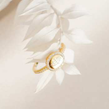 Ring - Ringsteinsymbol - mit Strass Umrandung