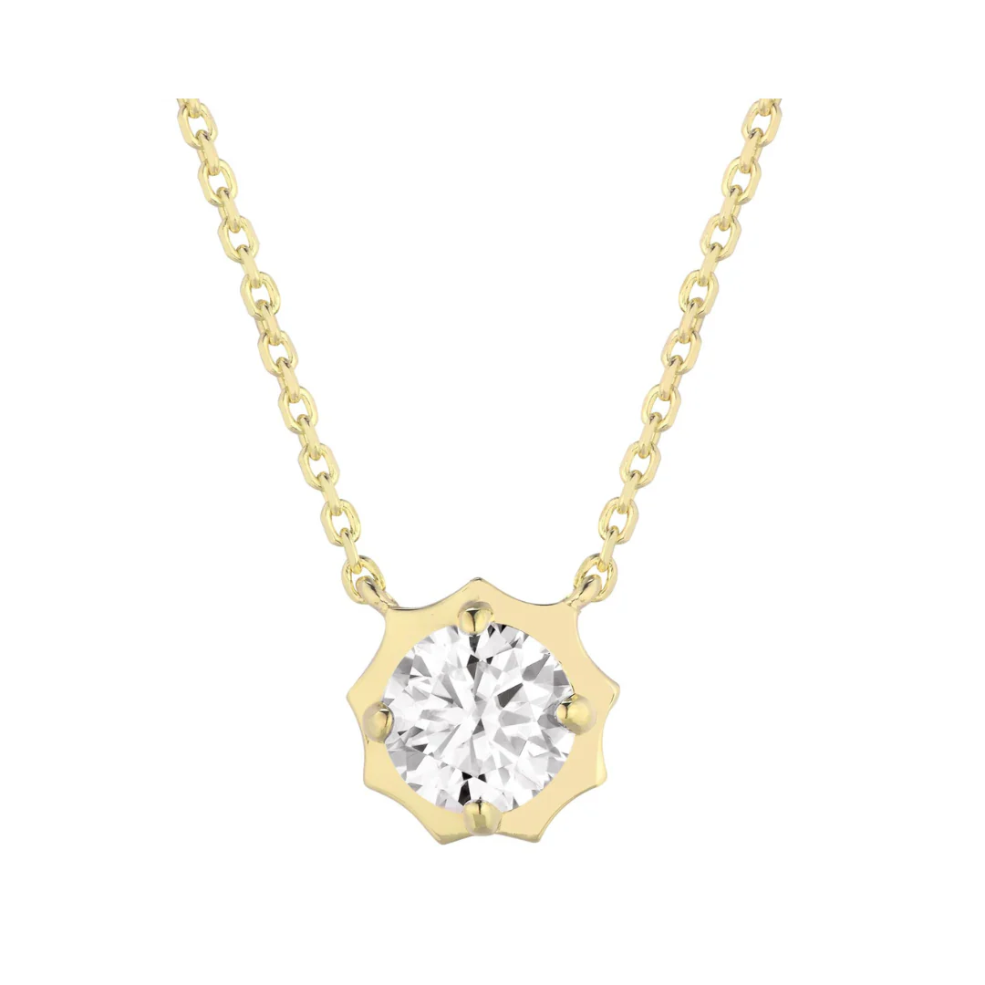 Diamond solitaire necklace gold