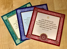 Zitat-Karten mit Texten von Bahá'u'lláh