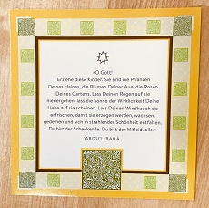 Zitat-Karte mit Gebet von 'Abdu'l-Bahá