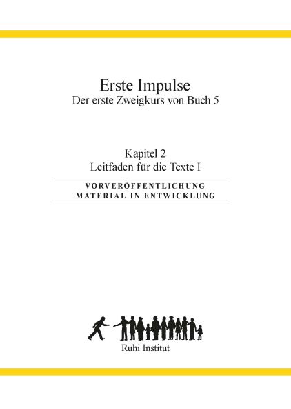  Ruhi-Buch 5, 1. Zweigkurs, Kapitel 2