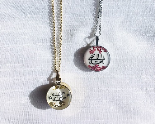 Anhänger ohne Kette aus Stahl und Epoxy Harz