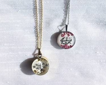 Anhänger ohne Kette aus Stahl und Epoxy Harz