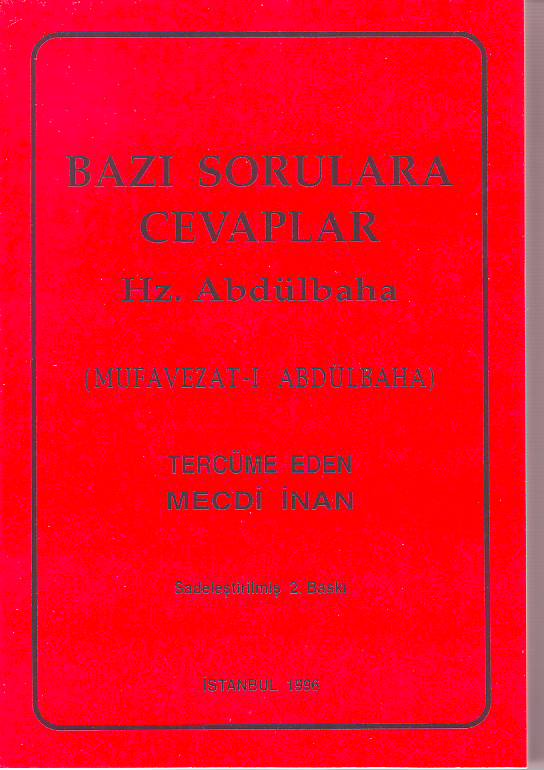Bazi Sorulara Cevaplar - Mufavezati-I Abdülbaha