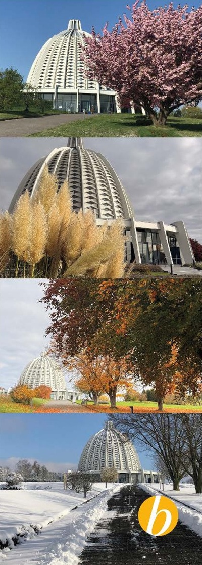 Lesezeichen mit Haus der Andacht - Jahreszeiten